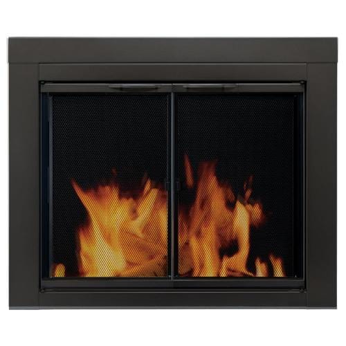 Pleasant Hearth Alpine Black Medium Cabinet Style Fireplace Doors