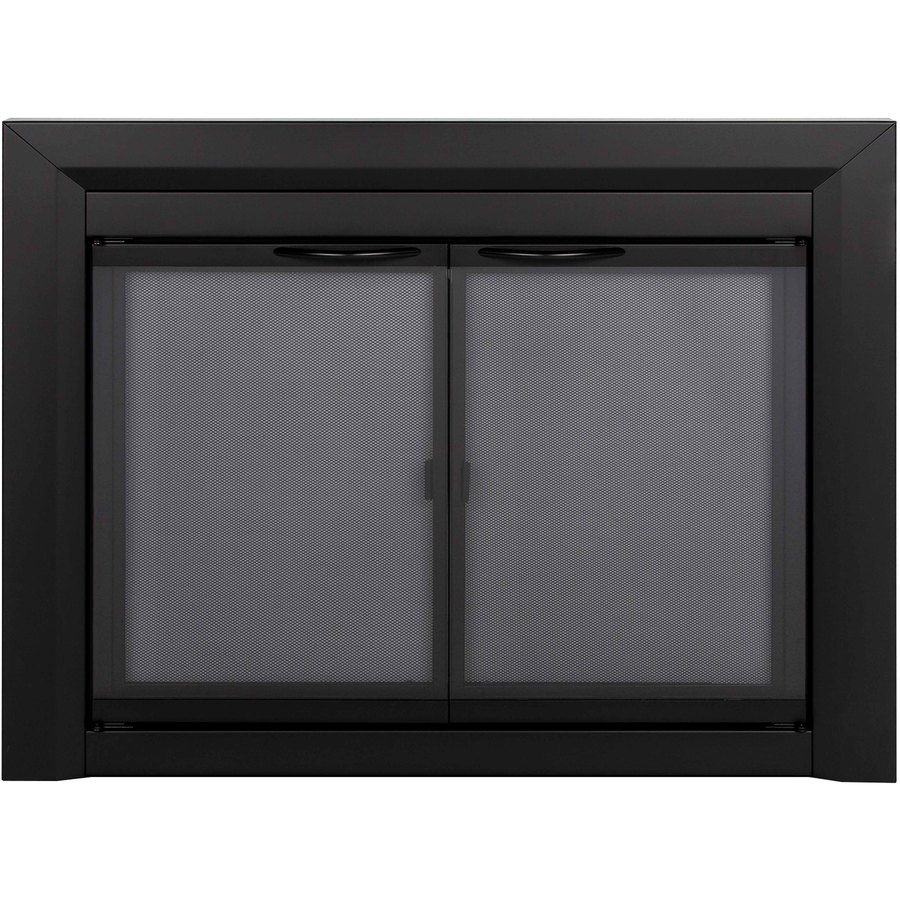 Pleasant Hearth Carlisle Black Small Cabinet Style Fireplace Doors