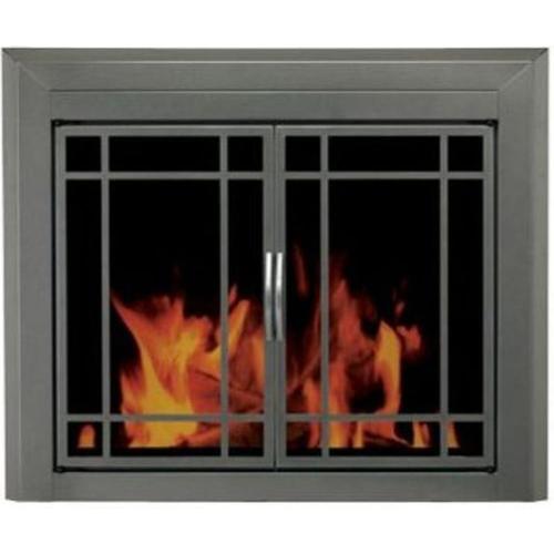Pleasant Hearth Edinburg Gunmetal Medium Cabinet Style Fireplace