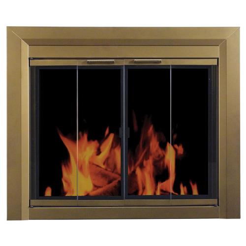 Pleasant Hearth Carrington Antique Brass Large Bi Fold Fireplace Doors   872076012849xl 