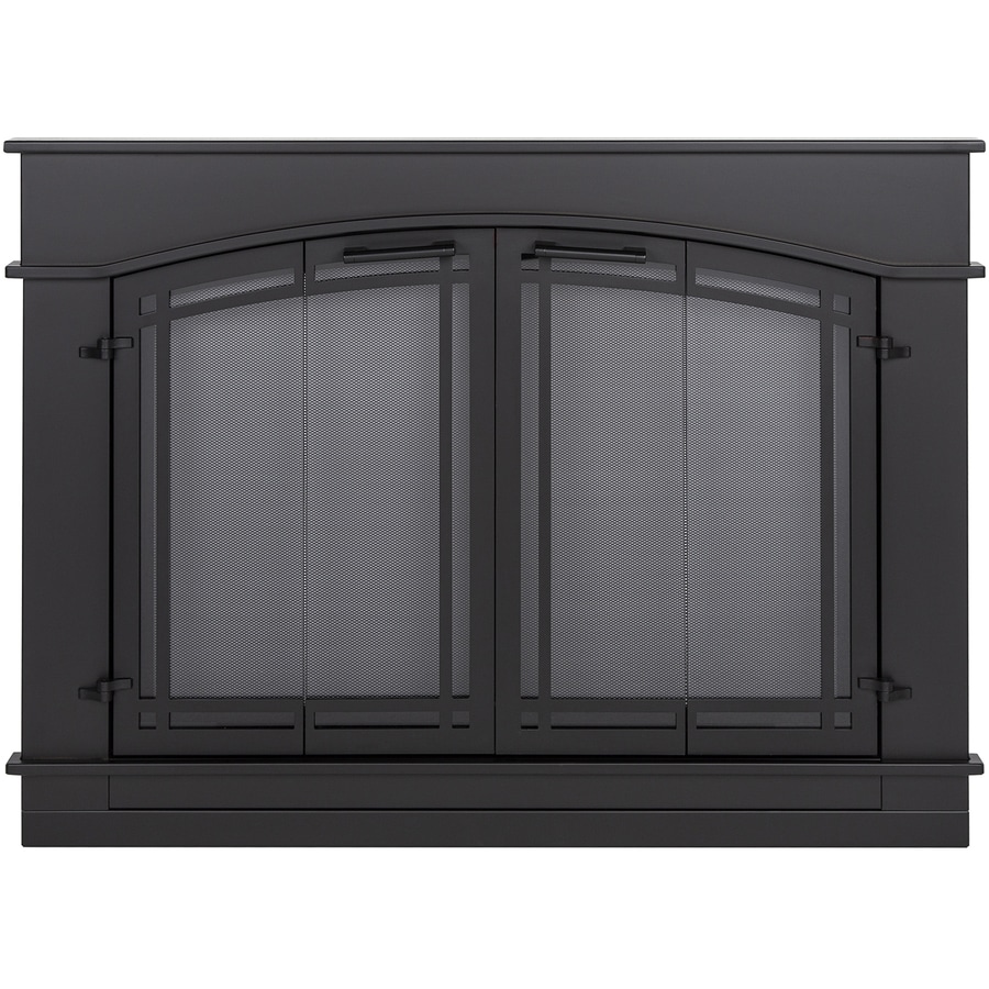 Shop Pleasant Hearth Fieldcrest Black Small BiFold Fireplace Doors with Smoke Tempered Glass at 