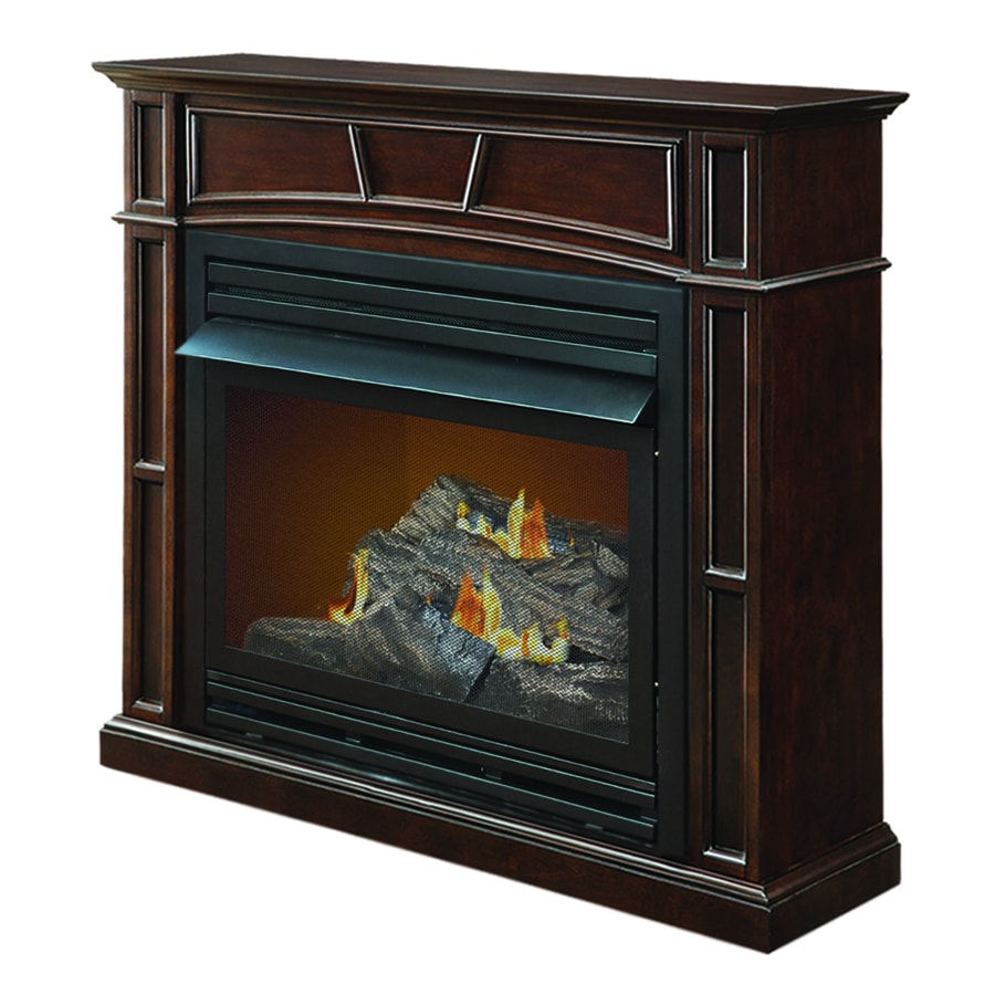 Pleasant Hearth 45.7-in Dual-Burner Vent-Free Tobacco Corner Liquid Propane or Natural Gas Fireplace with Thermostat at Lowe