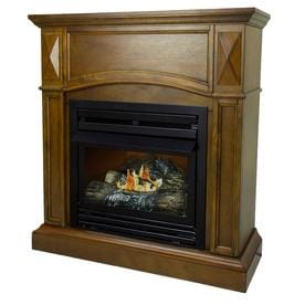 Gas Fireplaces At Lowes Pleasant Hearth 35 75 In Dual Burner Heritage Gas Fireplace