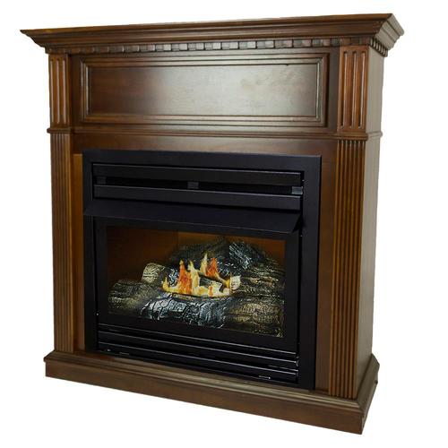 Pleasant Hearth 42-in Cherry Ventless Liquid Propane Gas Fireplace in
