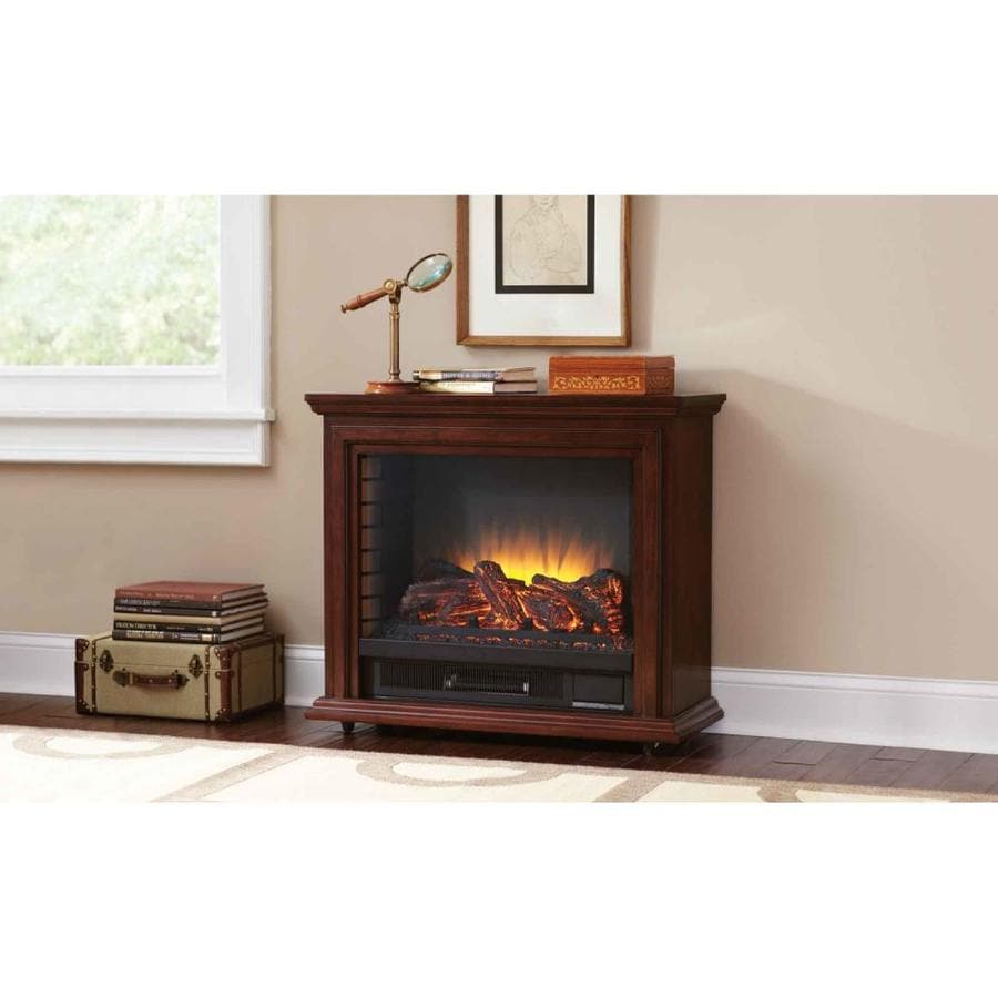 Pleasant Hearth 31 75 In W Cherry Fan Forced Electric Fireplace At