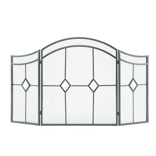 Pleasant Hearth 54 In Espresso Steel 3 Panel Arched Fireplace