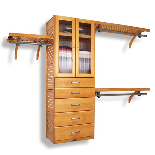 John Louis Home 10-ft x 8-ft Honey Maple Wood Closet Kit ...