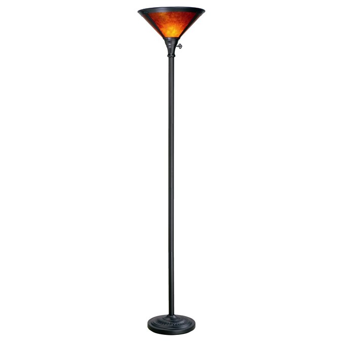 Dark Coffee Torchiere Floor Lamp, Three Way Floor Lamp