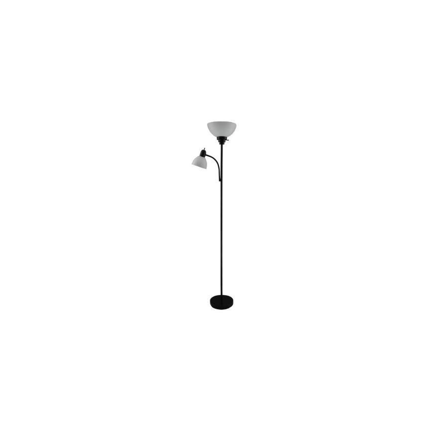 Style Selections 71 In Black Torchiere With Reading Light Floor Lamp