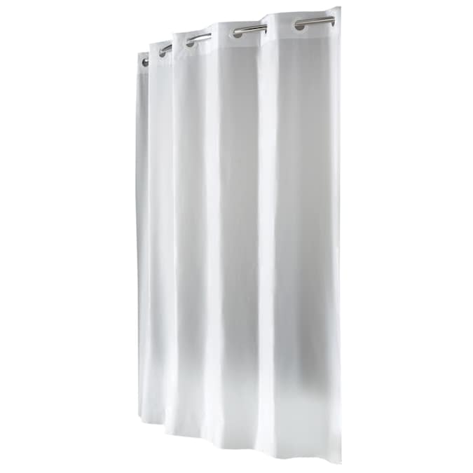 Hookless Eva Peva Frosty White Solid, Hookless Shower Curtain Liner Extra Long