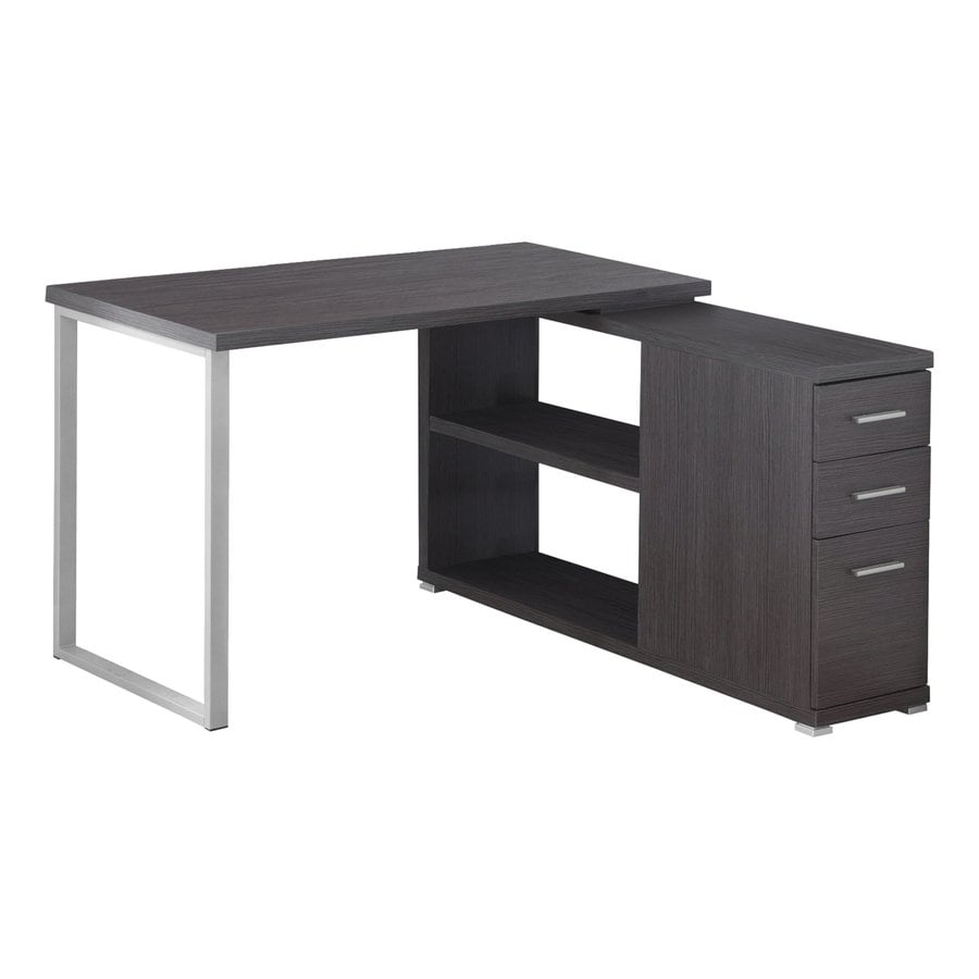 Monarch Specialties Modern Contemporary Dark Grey L Shaped Desk At