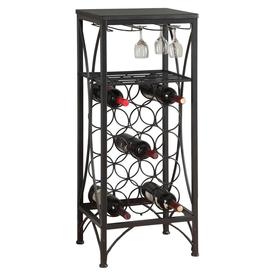 Wine Storage At Lowes Monarch Specialties 15 Bottle Black Freestanding Floor Wine Rack
