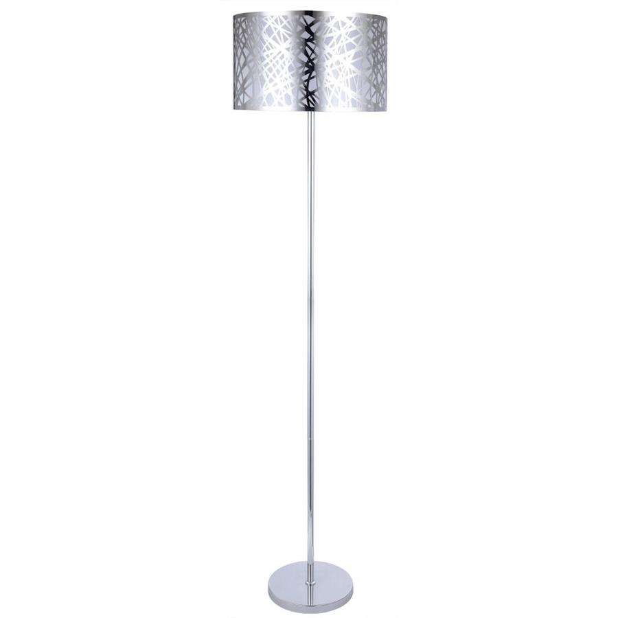 Beldi Nice 63 In Polished Chrome Shaded Floor Lamp At Lowes Com