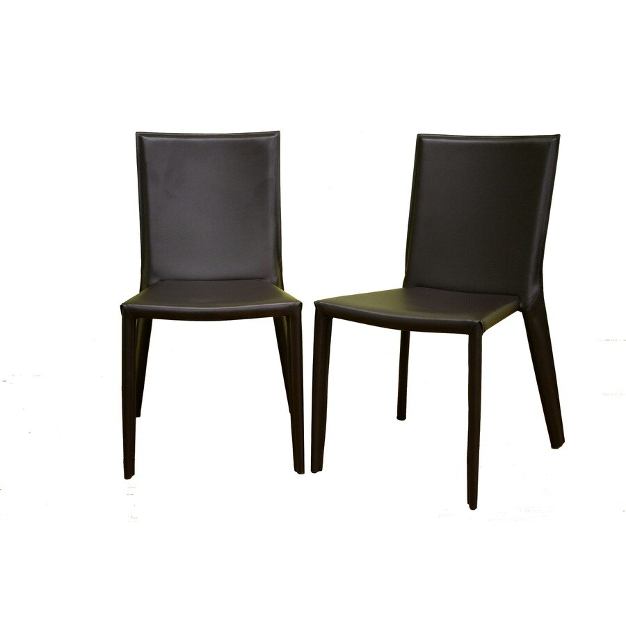 Baxton Studio ALC-1318-BROWN-2 Set of 2 Brown Stackable Side Chairs