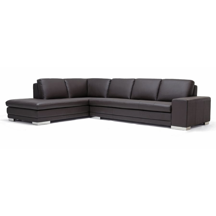 Baxton Studio Baxton Dark Brown 2 Piece Sectional Sofa at Lowes