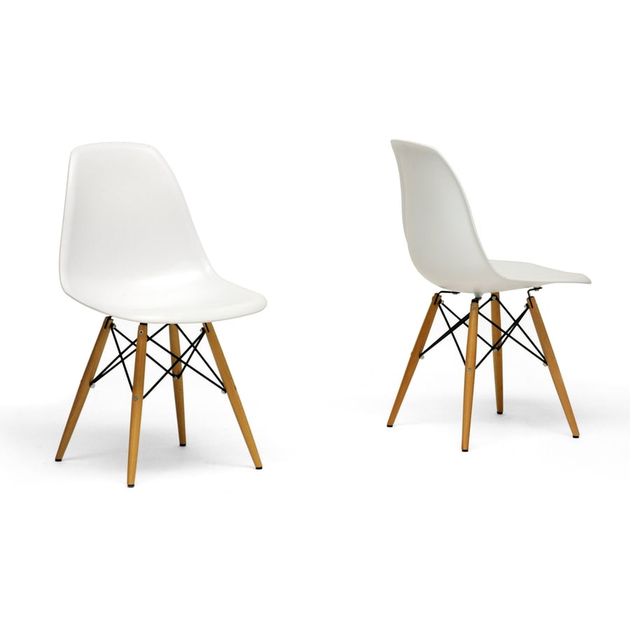 Baxton Studio AZZO Plastic Side Chair Set of 2 in the Dining