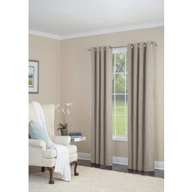 allen + roth Silcroft 84-in Ivory Chenille Light Filtering Single Curtain Panel