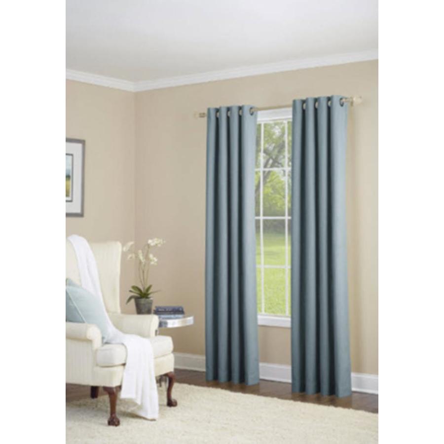 Allen Roth Whinfell 63 In Sky Blue Faux Linen Light Filtering