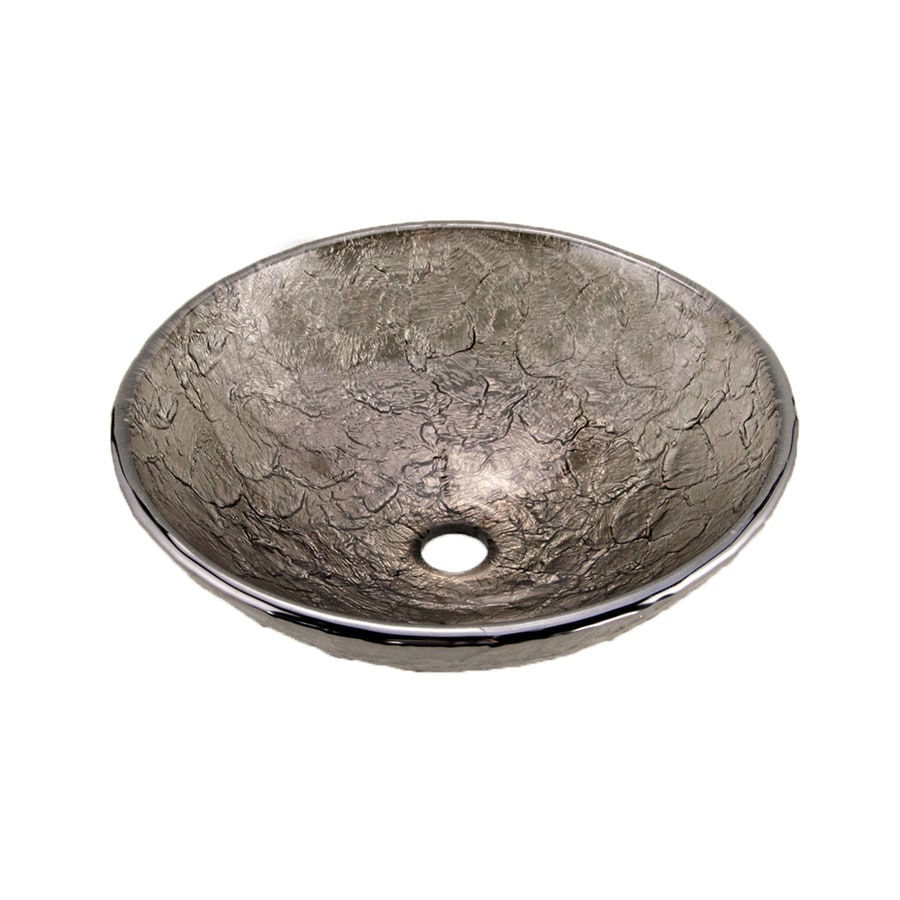 Shop JSG Oceana Black Nickel Glass Vessel Round Bathroom Sink at