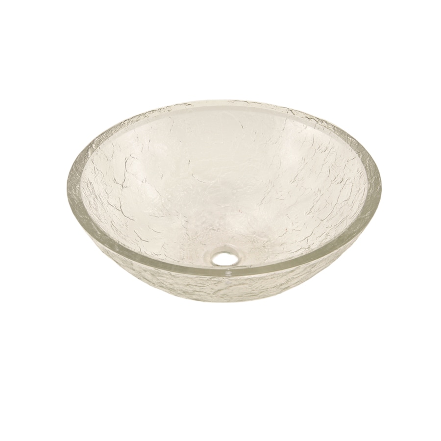JSG Oceana Crystal Glass Vessel Round Bathroom Sink at