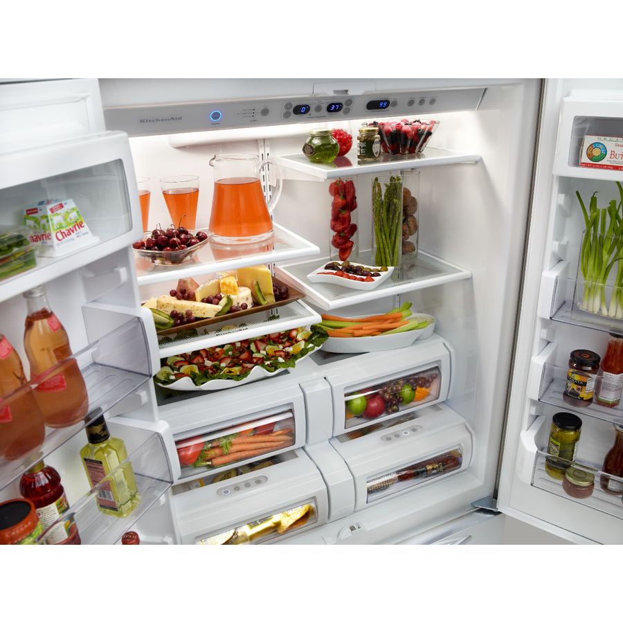 Shop KitchenAid N/A 42.25-in French Door Built-In Refrigerator Single ...