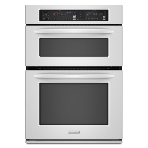 KitchenAid 26.75-in Convection Microwave Wall Oven Combo (White) at ...