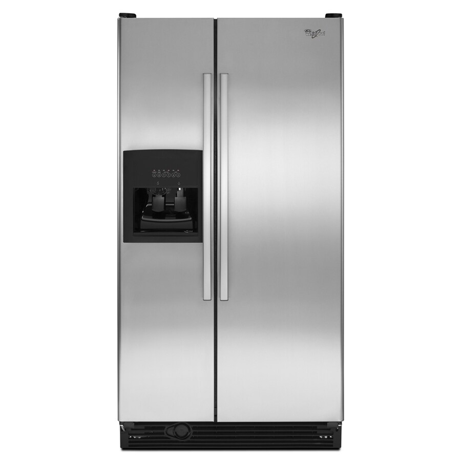 Whirlpool 21.7 cu ft Side-by-Side Refrigerator (Stainless Steel) ENERGY Lowes Side By Side Stainless Steel Refrigerator