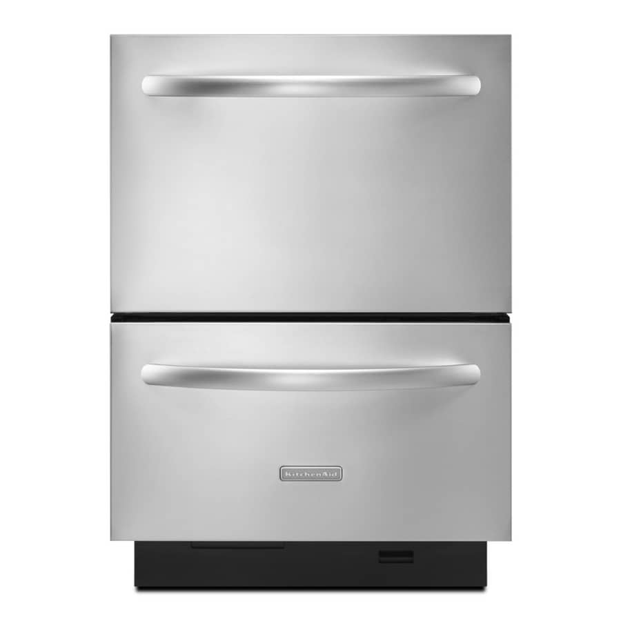 Shop KitchenAid 23.375-Inch Double Drawer Dishwasher ...