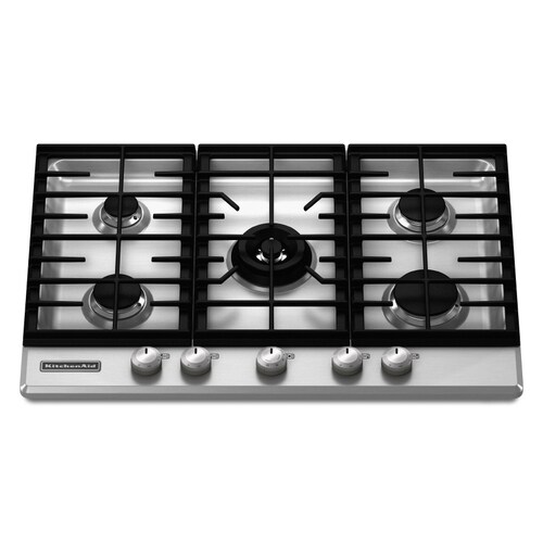 KitchenAid 30Inch 5Burner Gas Cooktop (Color Stainless Steel) in the