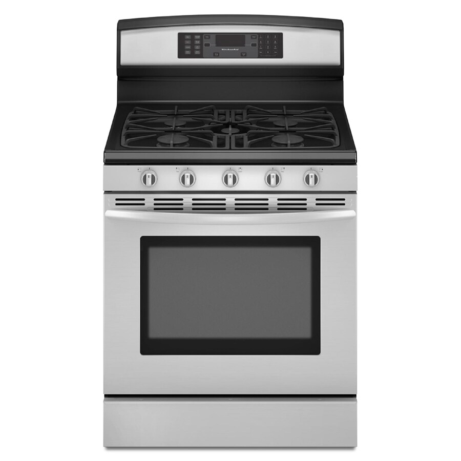 KitchenAid 30 Inch Freestanding Gas Convection Range Color Stainless   883049134505 