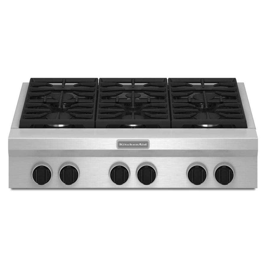 Kitchenaid 36 In 6 Burner Stainless Steel Gas Cooktop Common 36