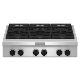 Gas Cooktops At Lowes Kitchenaid 6 Burner Gas Cooktop Stainless Steel Common 36 In