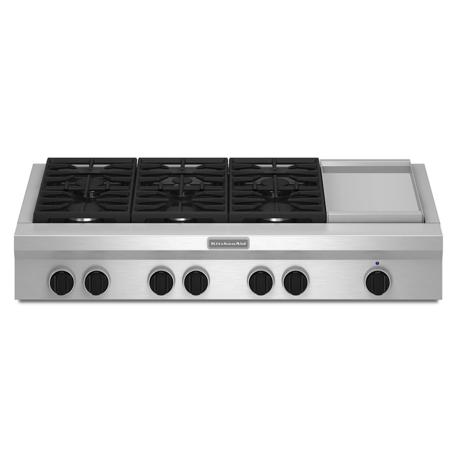 Kitchenaid 48 In 6 Burner Stainless Steel Gas Cooktop Common 48