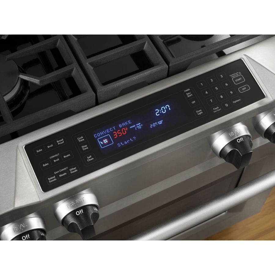 KitchenAid 36in Deep Recessed Selfcleaning Dual Fuel Range (Stainless