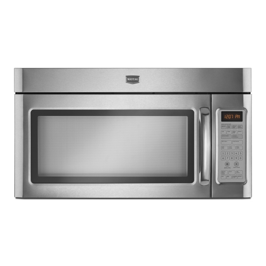Maytag MMV6180WS 1.8-cu ft 1000-Watt Over-the-Range Convection Microwave with Sensor Cooking (Stainless Steel)
