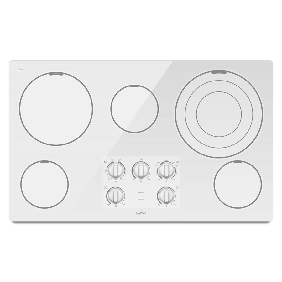 Maytag 36 Inch Electric Cooktop Color White At Lowes Com