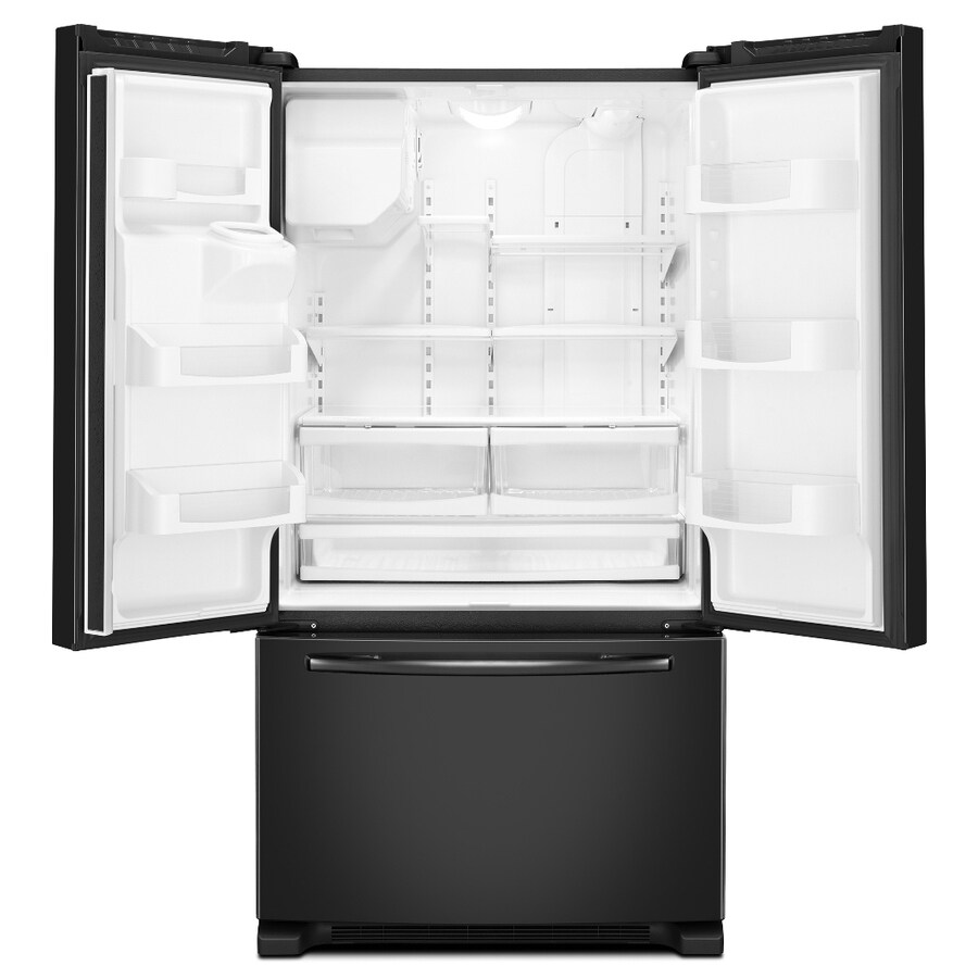 Maytag 25.6-cu ft French Door Refrigerator with Ice Maker (Black