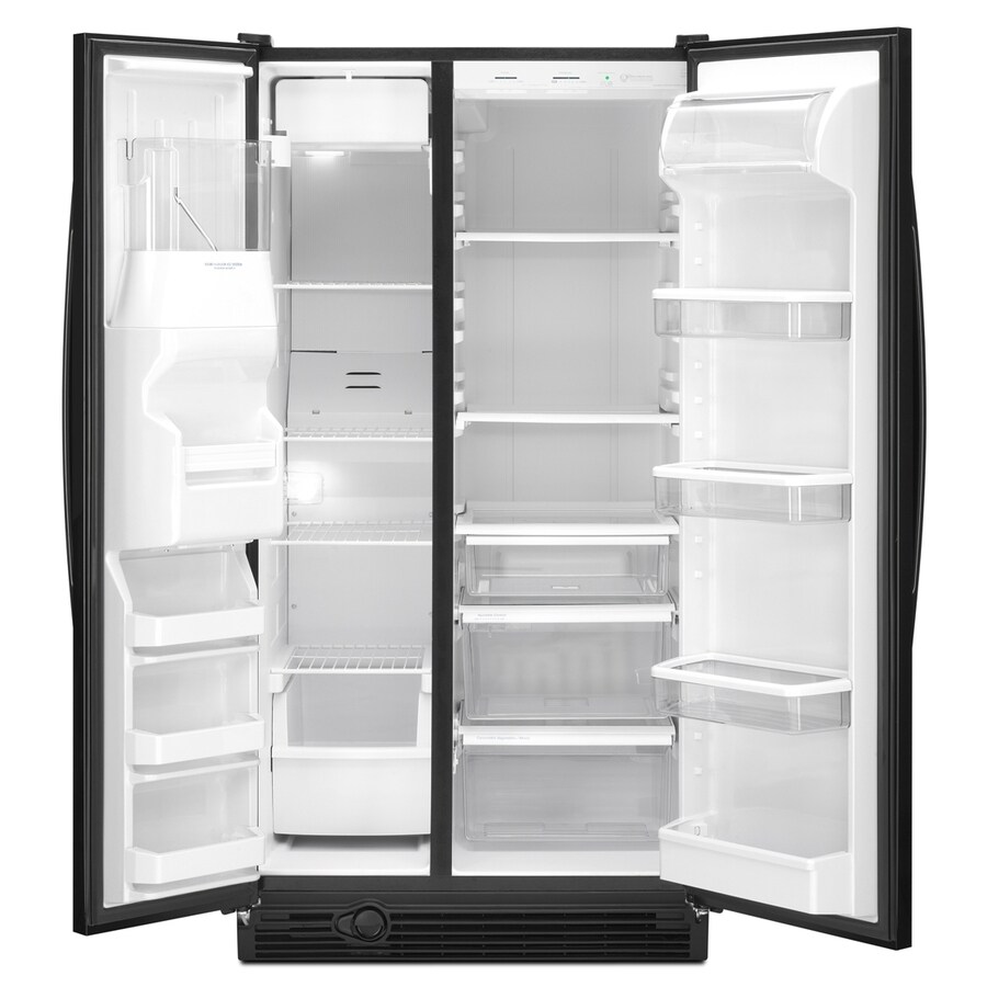 Maytag 25.1 cu ft Side-by-Side Refrigerator (Black) ENERGY STAR in the ...