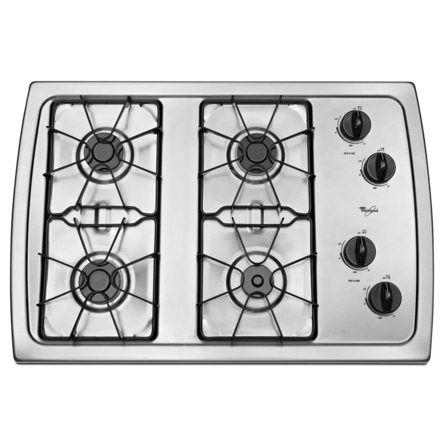 Whirlpool 30 In Stainless Steel Gas Cooktop Common 30 In Actual