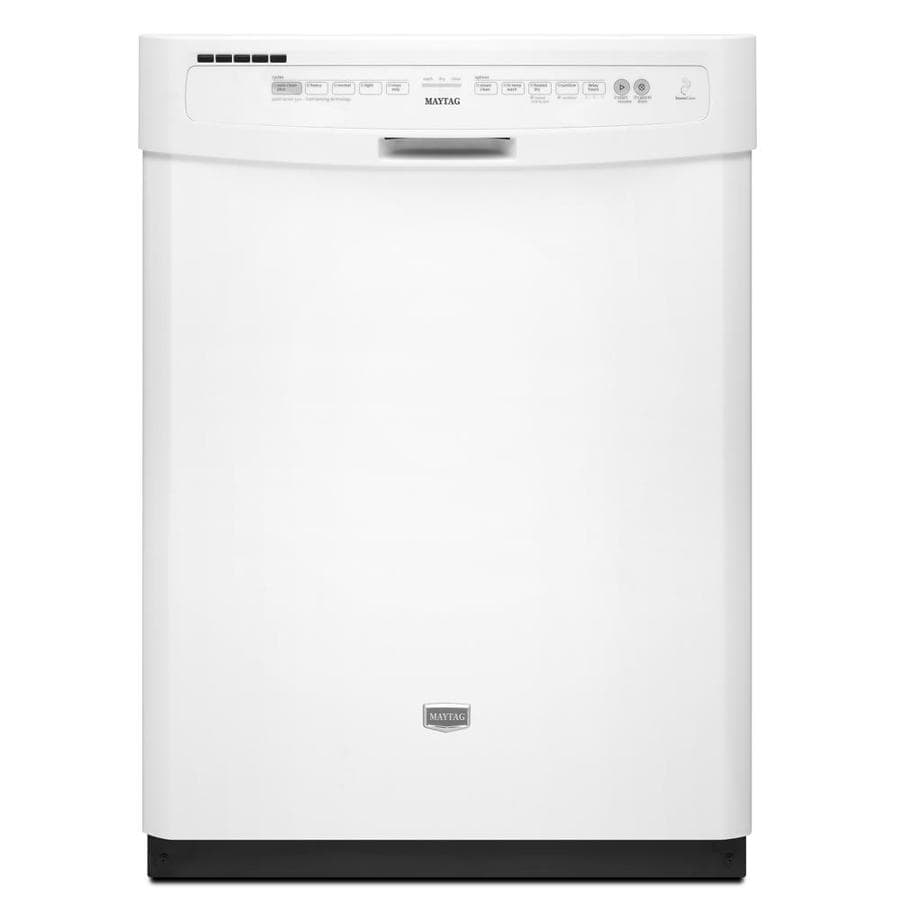 Maytag 23 875 Inch Built In Dishwasher Color White Energy Star In The Built In Dishwashers Department At Lowes Com