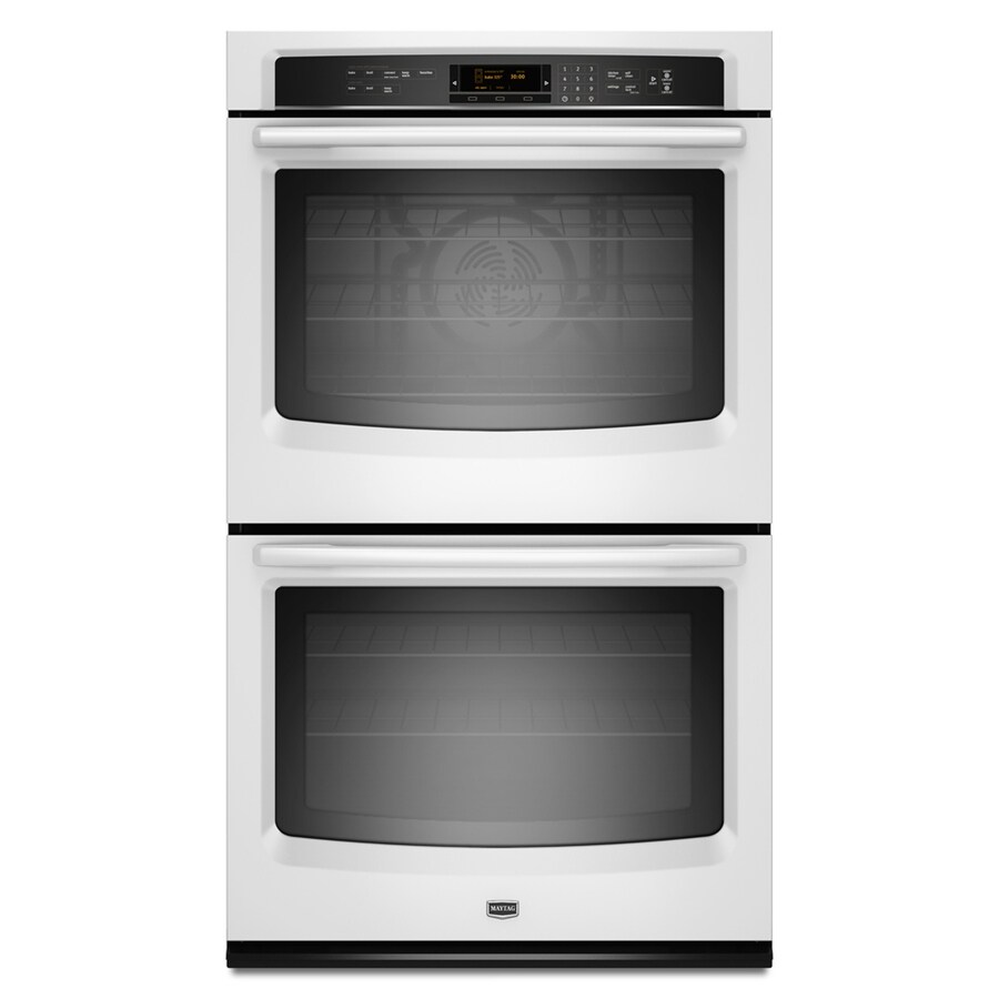 Maytag 30in Convection Double Electric Wall Oven (White) in the Double