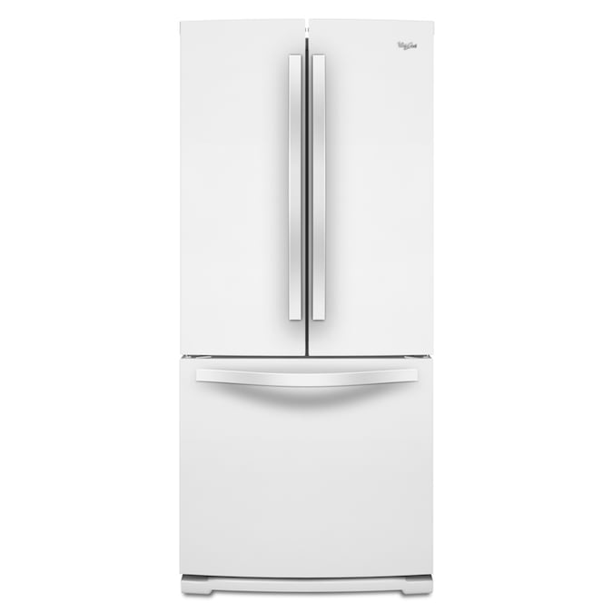 Whirlpool 19 7 Cu Ft French Door Refrigerator With Ice Maker White In The French Door Refrigerators Department At Lowes Com