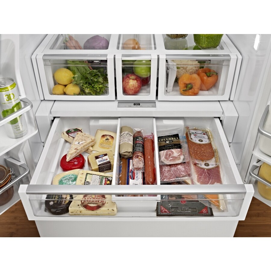 Whirlpool 26.8-cu ft French Door Refrigerator with Ice Maker (White Ice ...