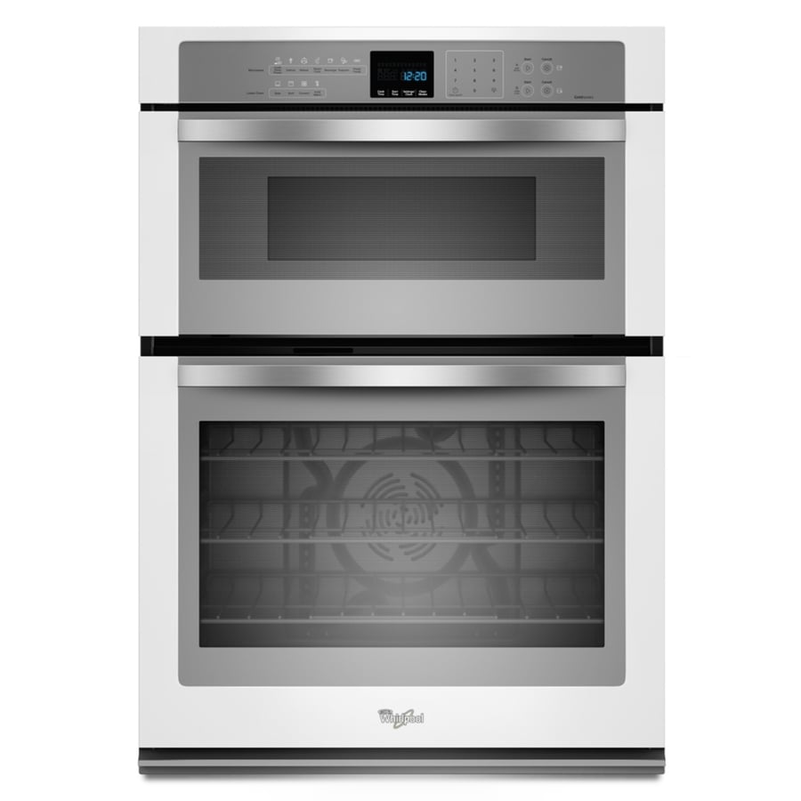 Whirlpool Self Cleaning With Steam Microwave Wall Oven Combo White With Silver Handle Common 30 In Actual 30 In In The Microwave Wall Oven Combinations Department At Lowes Com