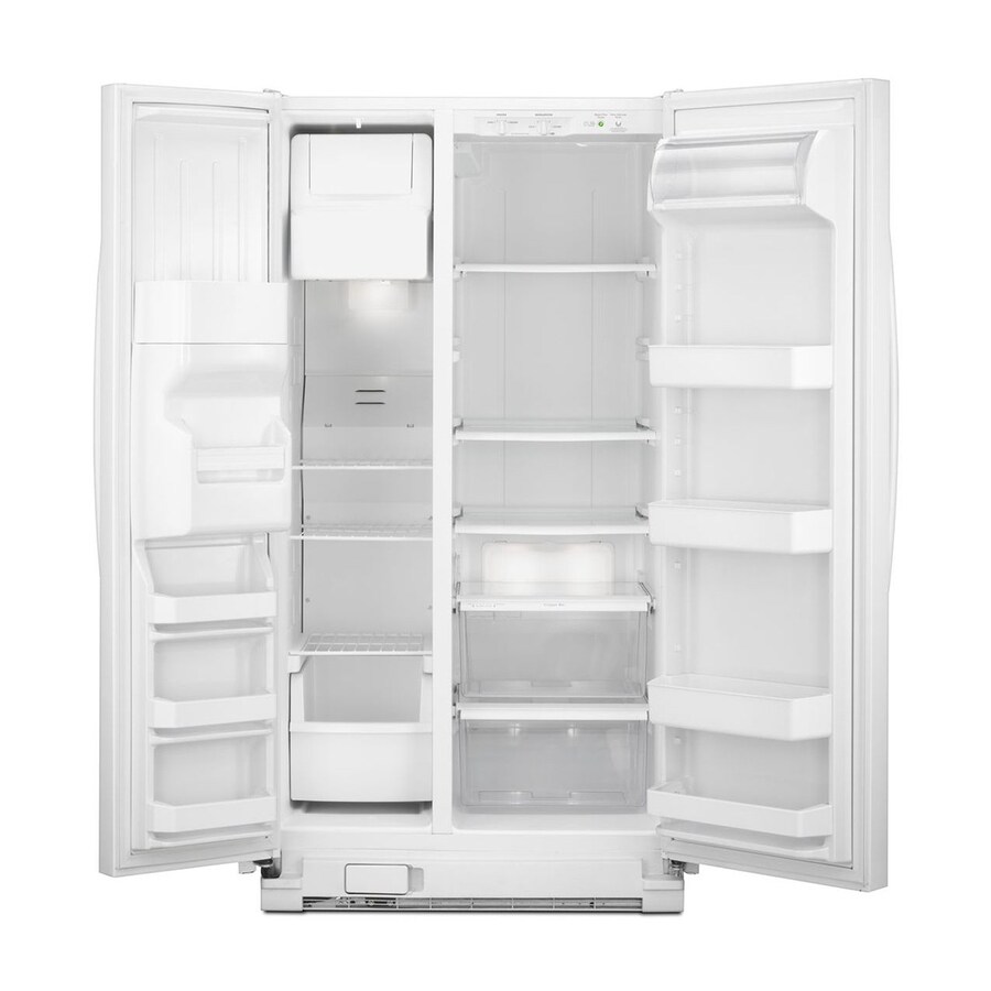 Amana 24.5-cu ft Side-by-Side Refrigerator with Single Ice Maker (White ...