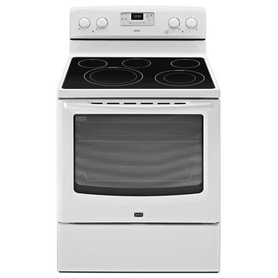 Maytag 30 In Smooth Surface Freestanding 5 Element 6 2 Cu Ft Electric