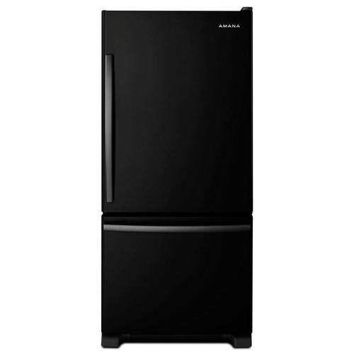 Amana 18.6cu ft BottomFreezer Refrigerator (Black) in the Bottom