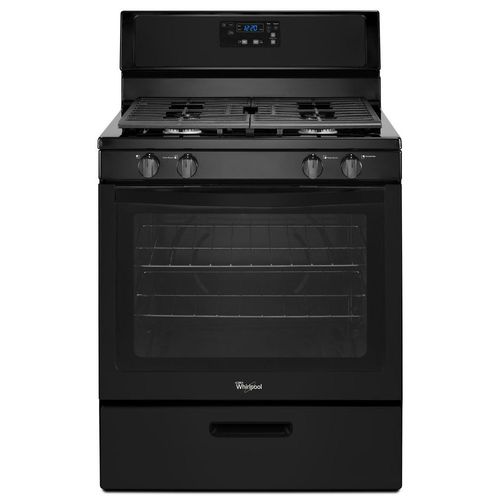 Whirlpool 30in 4 Burners 5.1cu ft Freestanding Gas Range (Black) in