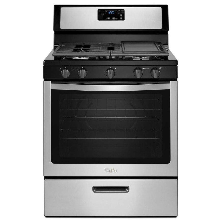 Whirlpool 5Burner 5.1cu ft Freestanding Gas Range (Stainless Steel