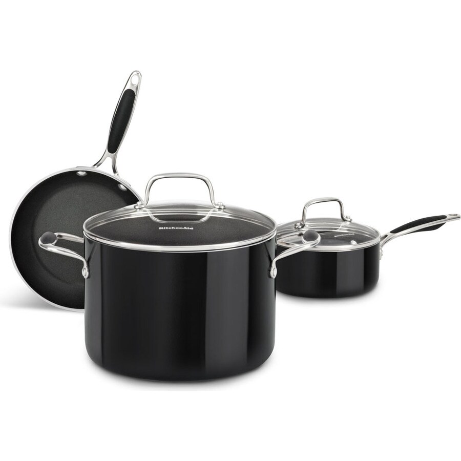 KitchenAid 5Piece Aluminum Cookware Set with Lids at